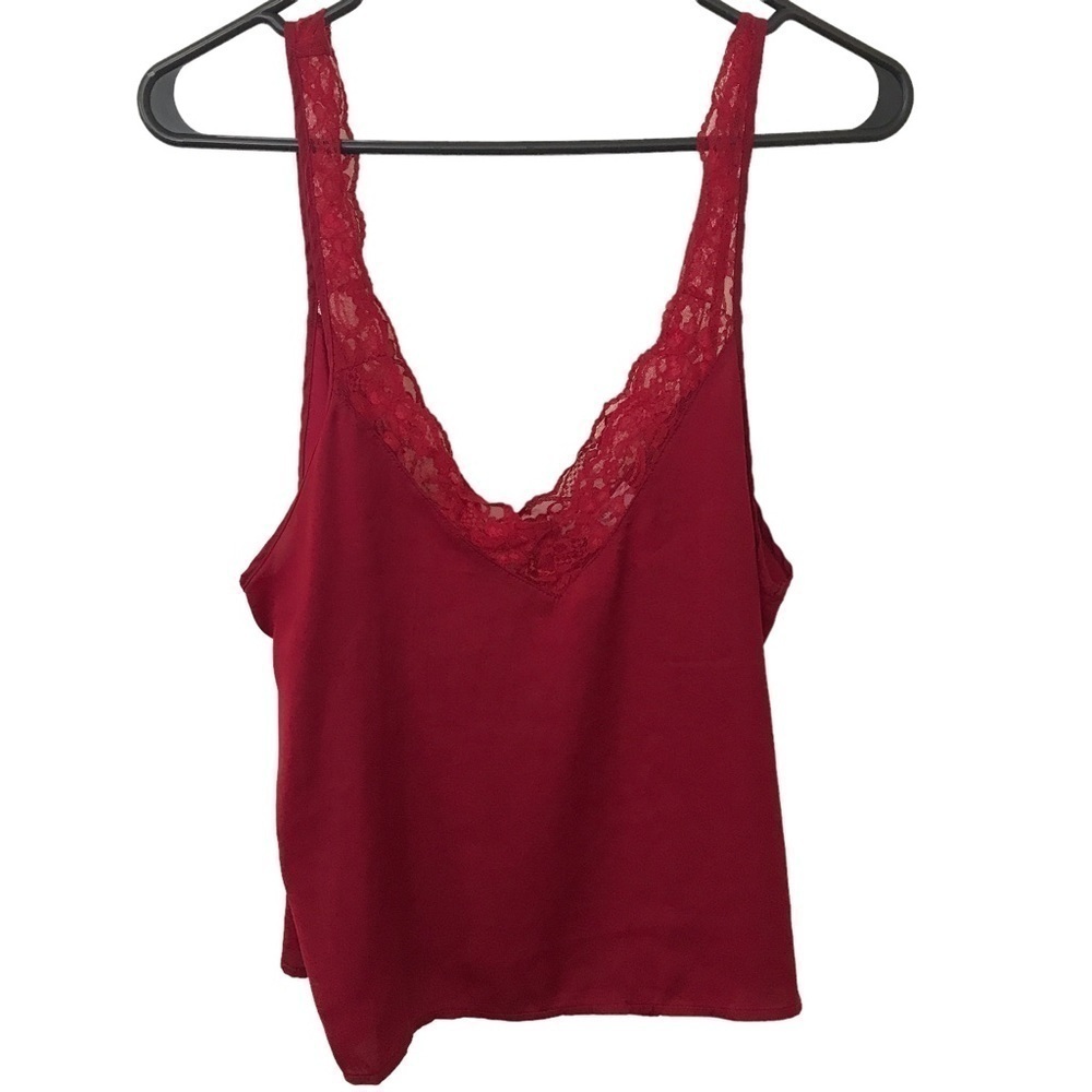 3/$15 forever 21 red satin lace cami top
